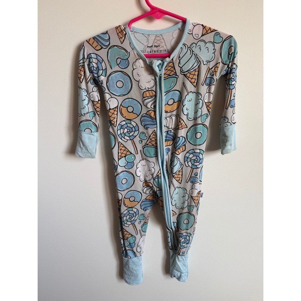 Little Sleepies Sweet Treats Blue Bamboo Zippy 3-6 Months